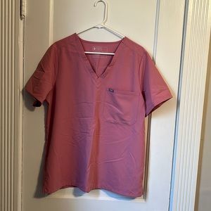FIGS XL Chalk Pink Catarina - one-pocket scrub top